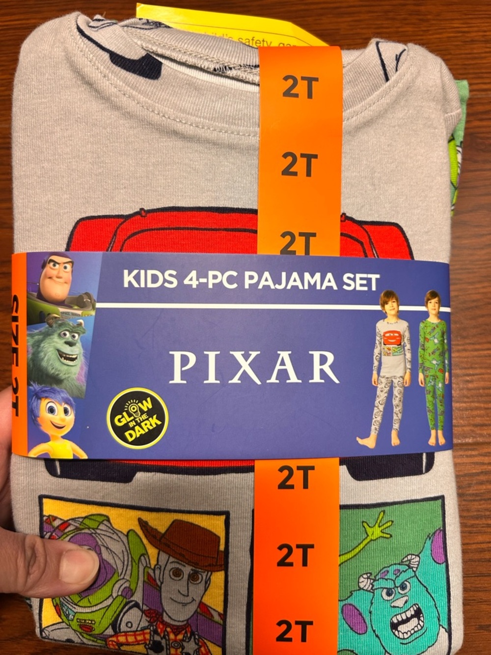 2T Boy Disney Kids 4-Piece Pajama Set 100% Cotton NWT Glow in the Dark